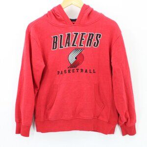 Vintage NBA x UNK Hoodie Kids Youth Red Portland Trail Blazers Basketball Large